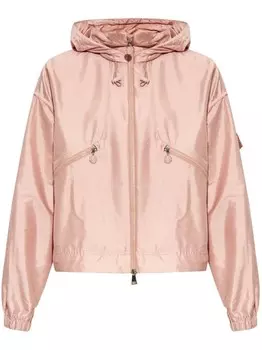 Moncler легкая куртка с капюшоном и воротником-стойкой, розовый