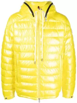 Moncler logo-print padded jacket, желтый
