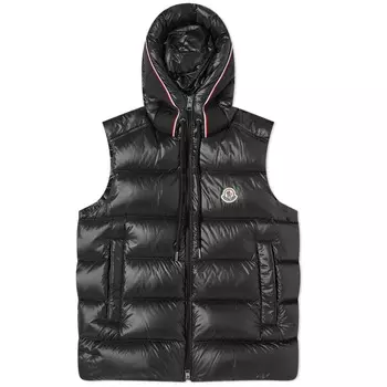 Moncler Luiro Жилет с капюшоном, черный