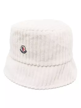 Moncler махровая шляпа-ведро, белый