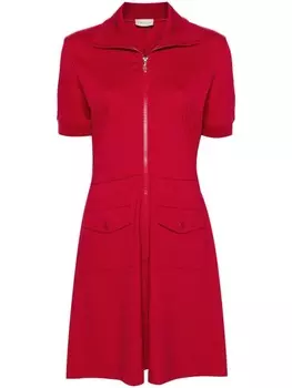 Moncler мини-платье с аппликацией логотипа, красный