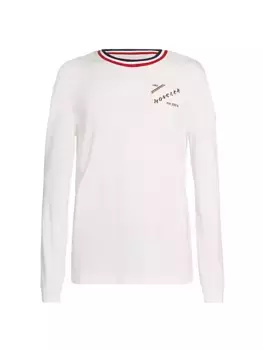 Moncler Мужская футболка с длинным рукавом и логотипом Moncler, белый