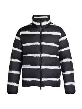 Moncler Мужской пуховик в полоску Moncler, черный