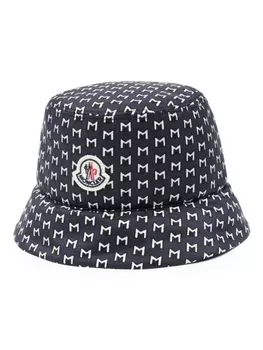 Moncler панама с монограммой, синий