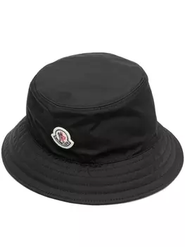 Moncler панама с нашивкой-логотипом, черный