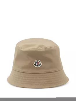 Moncler панама с нашивкой-логотипом, нейтральный цвет