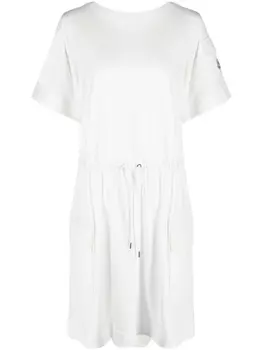 Moncler платье-футболка с кулиской, белый