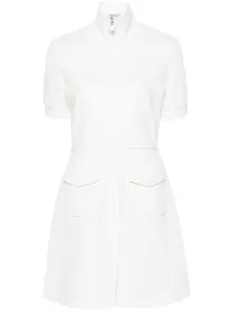 Moncler платье мини с нашивкой-логотипом, белый