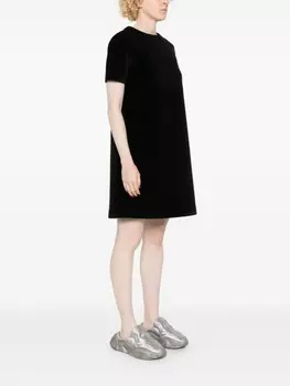 Moncler платье мини с нашивкой-логотипом, черный
