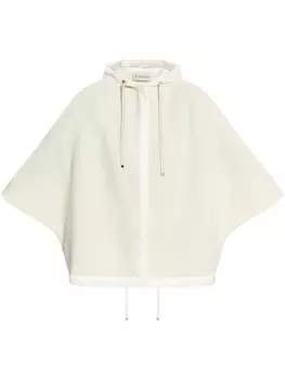Moncler пончо с нашивкой-логотипом, белый