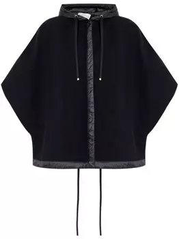 Moncler пончо с нашивкой-логотипом, черный