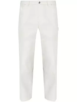 Moncler прямые брюки с логотипом-аппликацией, белый