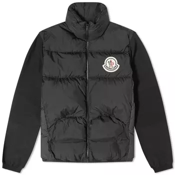 Moncler Пуховая трикотажная куртка, черный