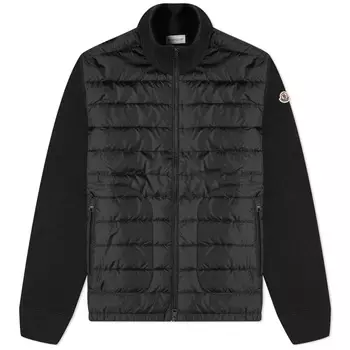 Moncler Пуховая трикотажная куртка, черный