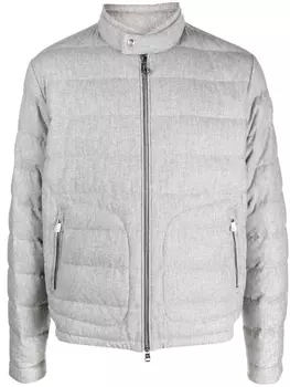 Moncler пуховик Acorus с нашивкой-логотипом, серый