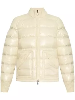 Moncler пуховик Arcelot с глянцевой отделкой, нейтральный цвет