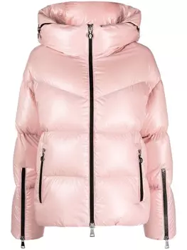 Moncler пуховик Huppe с капюшоном, розовый