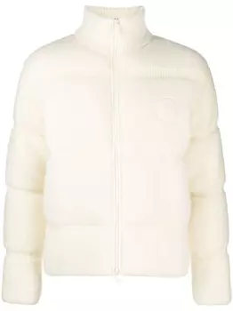 Moncler пуховик из смесовой шерсти, белый