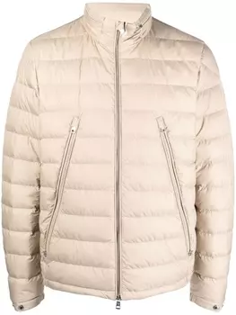 Moncler пуховик на молнии, коричневый
