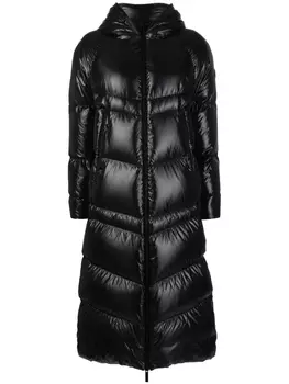Moncler пуховик на молнии с капюшоном, черный