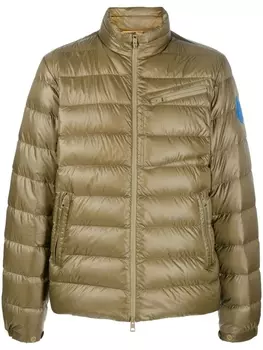 Moncler пуховик на молнии, зеленый
