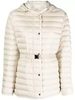Moncler пуховик Oredon с поясом, нейтральный цвет