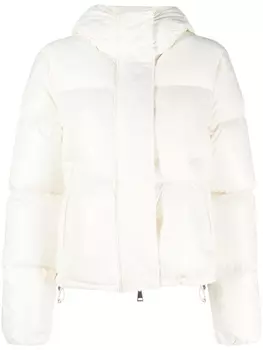 Moncler пуховик с капюшоном, белый