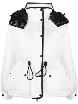 Moncler пуховик с капюшоном, белый