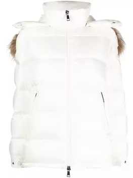 Moncler пуховик с капюшоном, белый