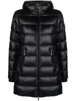Moncler пуховик с капюшоном, черный