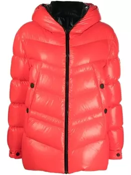 Moncler пуховик с капюшоном, красный