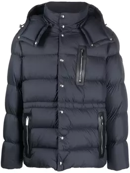 Moncler пуховик с капюшоном, синий
