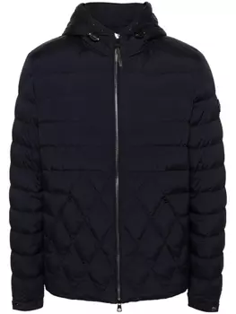 Moncler пуховик с капюшоном, синий