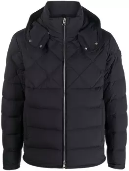 Moncler пуховик с капюшоном, синий