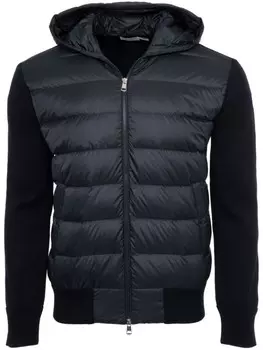 Moncler пуховик с капюшоном, синий