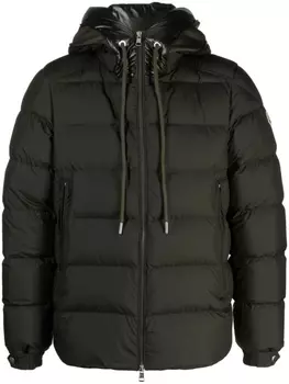Moncler пуховик с капюшоном, зеленый