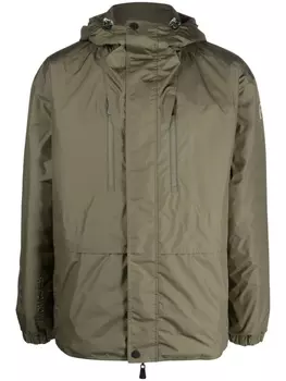 Moncler пуховик с капюшоном, зеленый