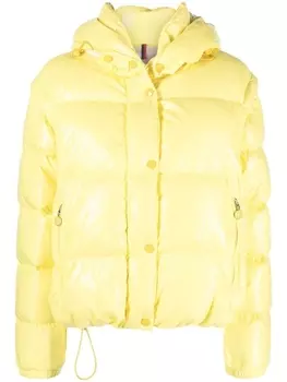 Moncler пуховик с капюшоном, желтый