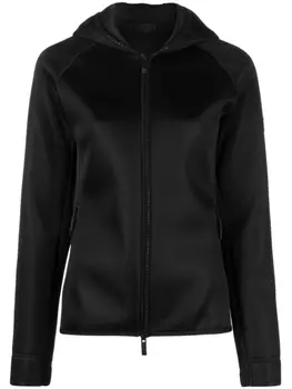 Moncler пуховик с логотипом, черный