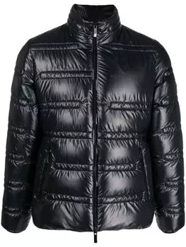 Moncler пуховик с логотипом, черный