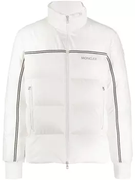 Moncler пуховик с логотипом, нейтральный цвет