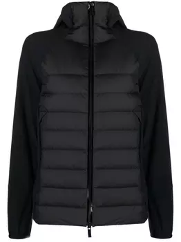 Moncler пуховик с нашивкой-логотипом, черный
