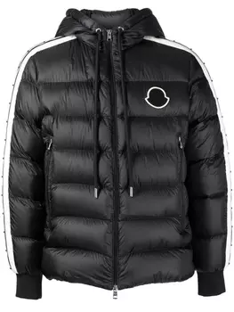 Moncler пуховик с полосками, черный