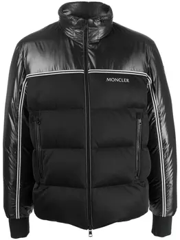 Moncler пуховик с высоким воротником, черный