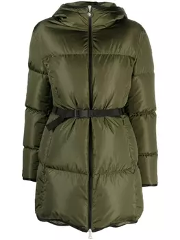 Moncler пуховик Sirli с поясом, зеленый
