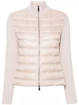 Moncler пуховик со вставками, розовый