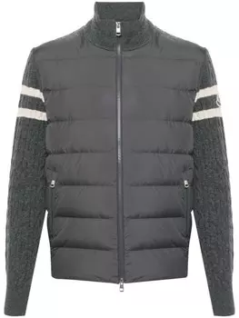 Moncler пуховик со вставками, серый