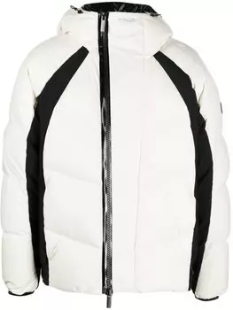 Moncler пуховик в двух тонах, нейтральный цвет