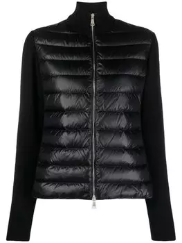 Moncler quilted padded cardigan, черный