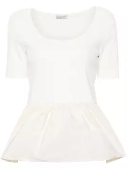 Moncler расклешенная футболка с логотипом, белый